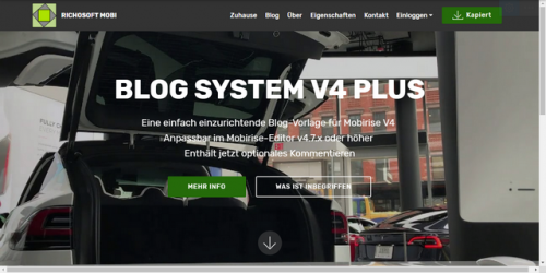 Mobirise V4 Blog PLUS DE System Template for v4.7.x or later from RichoSoft Squared