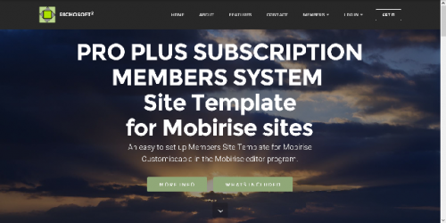 Mobirise PRO PLUS V4 Subscription Membership System Template