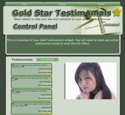 Gold Star Testimonials X7 (for Serif WebPlus X7)